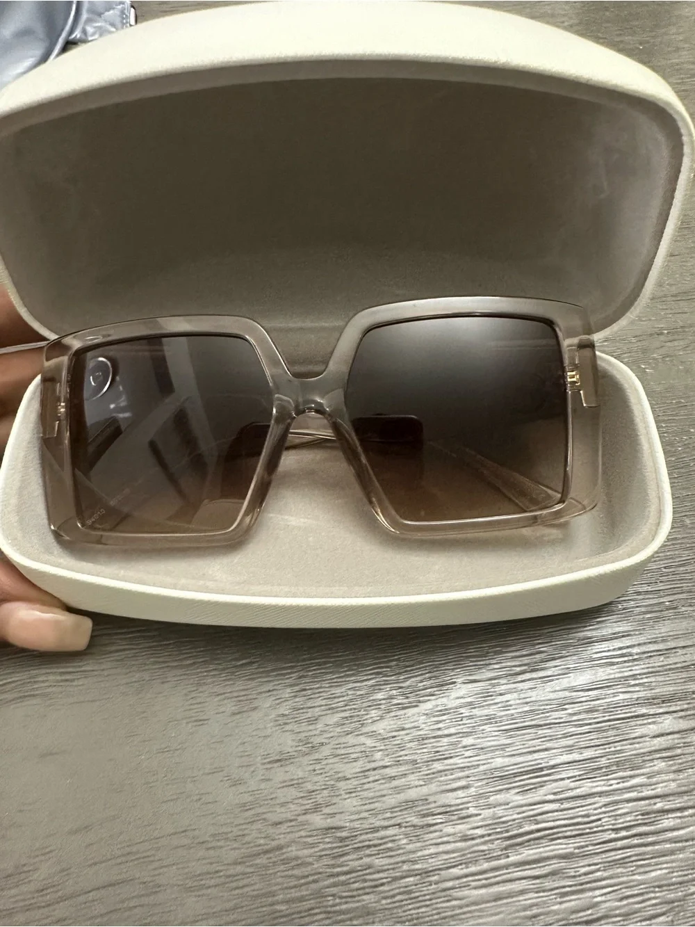 Michael Kors Sintra Oversized Square Sunglasses Clear Beige Gradient